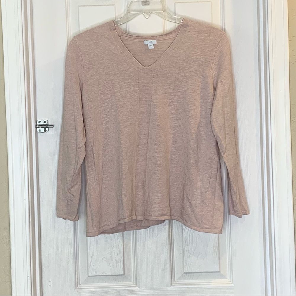 J.Jill  lightweight V-neck sweater Pale Pink Color Size XL